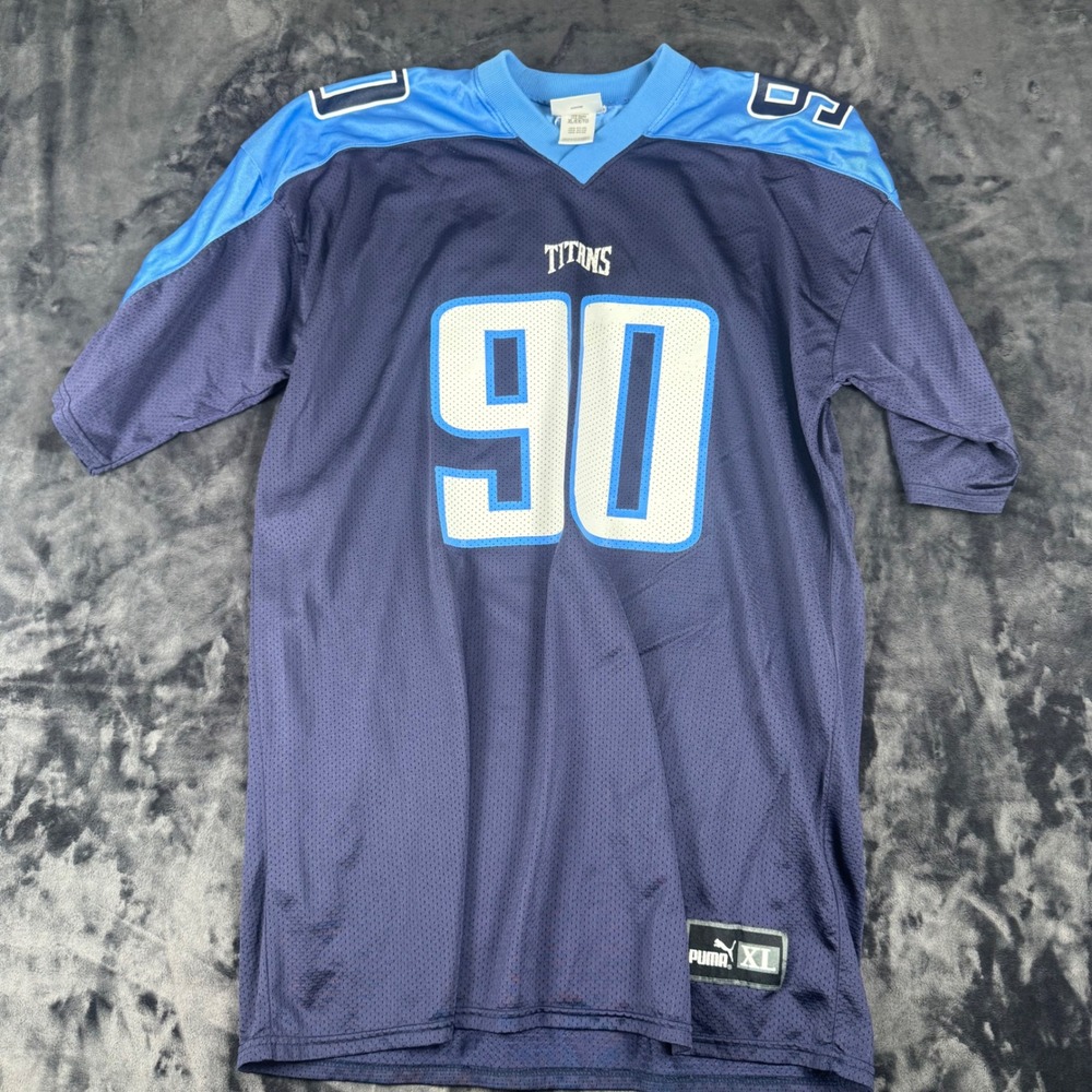 Puma Football Jersey Mens XL Navy Blue Tennessee Titans Jevon Kearse 90 Mesh